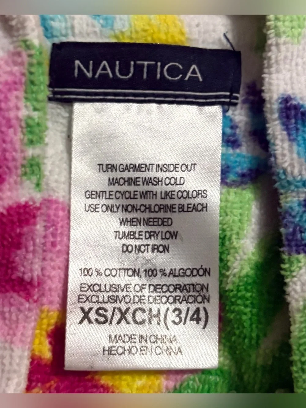Nautica - Floral Hooded Robe - Size X-Small
